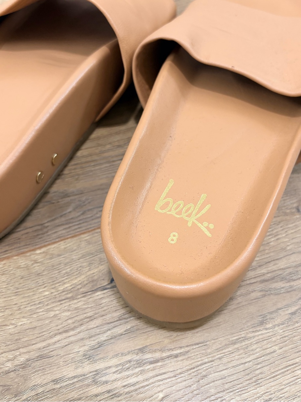 Size 8 - beek pelican leather platform sandal in honey - Picture 5 of 10